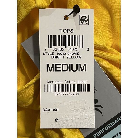 ID Ideology Bright Yellow Shadow Stripe T-Shirt Medium NWT - Picture 10 of 10